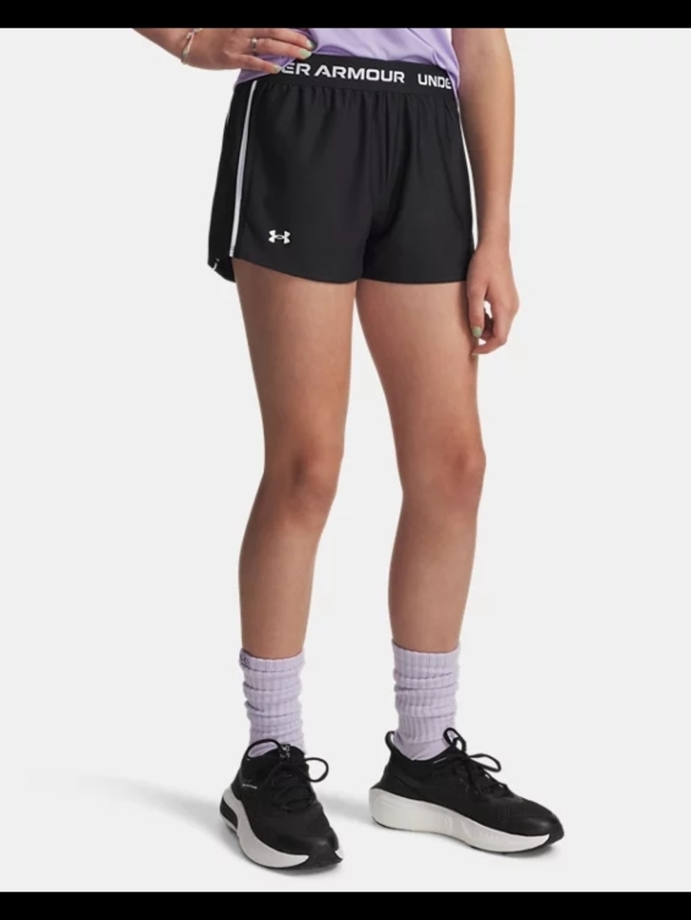 Under Armour Black Girls Tech Play Up Athletic Running Shorts Youth XS